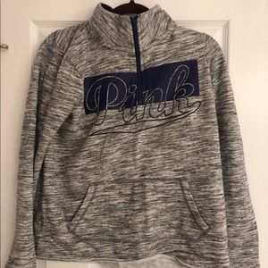 PINK gray quarterzip